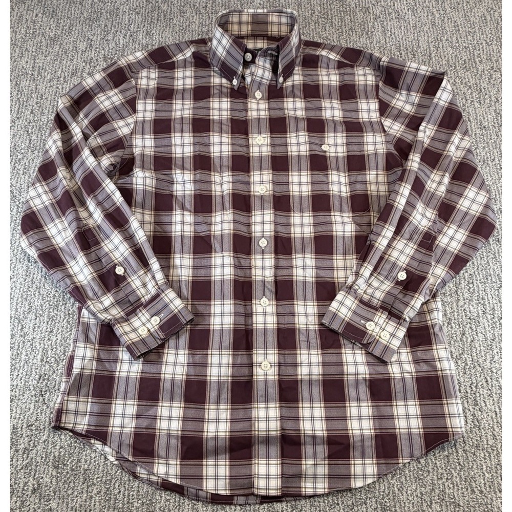Orvis Shirt Men's XL Red Plaid Long Sleeve Button Down Cotton Casual Pocket